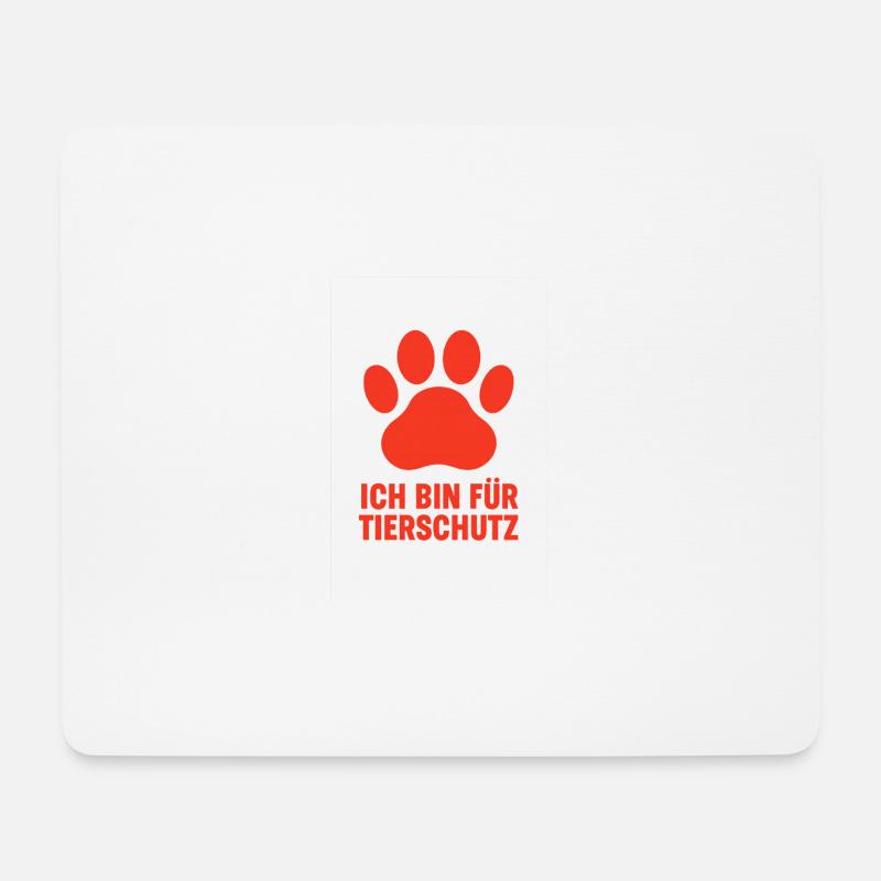 Pfotenabdruck Tierschutz Botschaft - Mousepad (Querformat) - Weiß