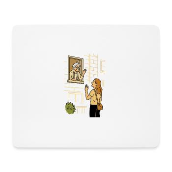 Oma Karin nach Hause begleiten - Mousepad (Querformat) - Weiß - Vorne
