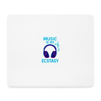 Music Is My Ecstasy – Neon Headphones - Mouse Pad (horizontal) - white - Front