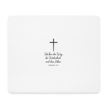 Kreuz Weg Wahrheit Leben Zitat - Mousepad (Querformat) - Weiß - Vorne