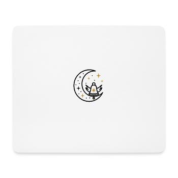 Cercle étoile doré sur fond noir - Tapis de souris (format paysage) - blanc - Devant