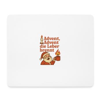 Advent Weihnachtsmann Leber Brennt Witzig Glühwein - Mousepad (Querformat) - Weiß - Vorne