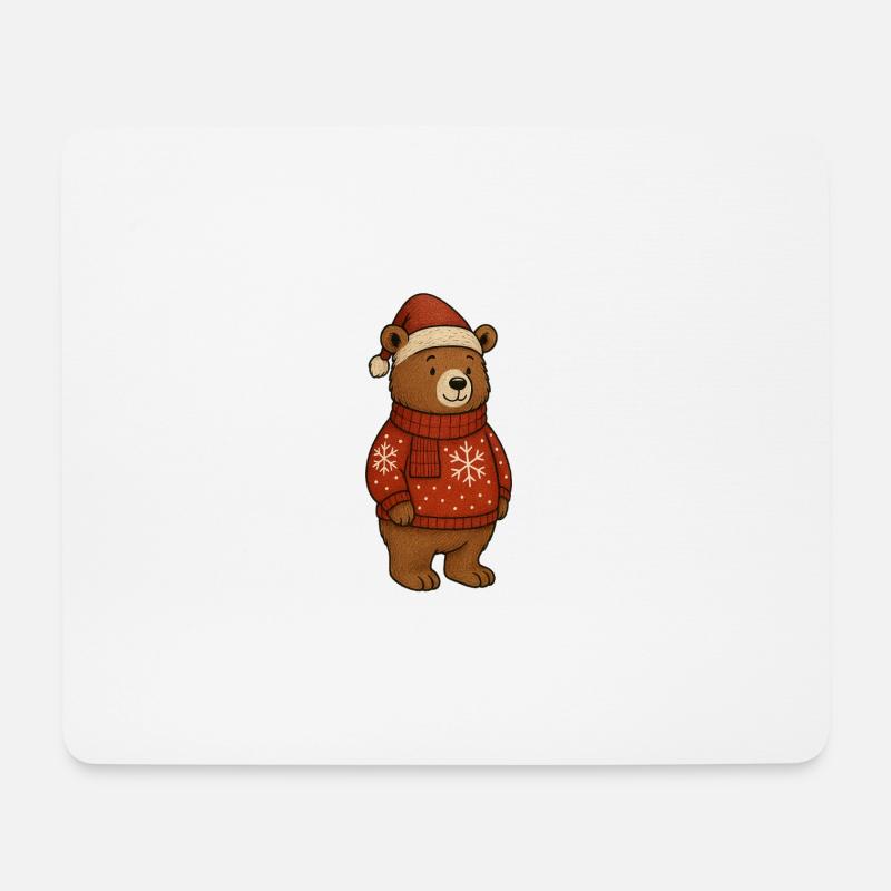 Baer_Weihnachten - Tapis de souris (format paysage) - blanc