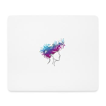 Cosmic Flux – Abstrakte Kopfillustration - Mousepad (Querformat) - Weiß - Vorne