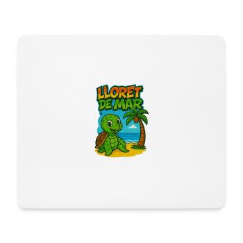 Lloret de Mar turtle cartoon beach - Mouse Pad (horizontal) - white - Front