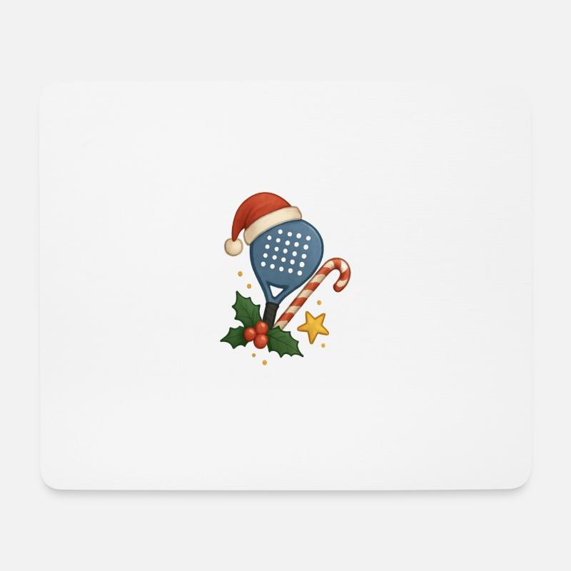 Weihnachts-Padel-Schläger - Mousepad (Querformat) - Weiß