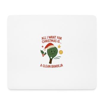 Tout ce que je veux pour Noël Bandeja ... Noël de padel - Tapis de souris (format paysage) - blanc - Devant