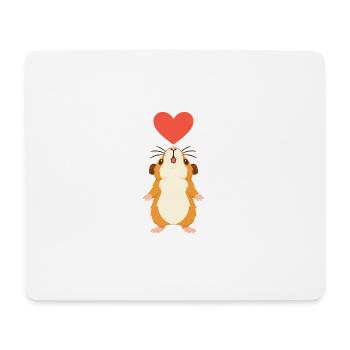 Cochon d’Inde avec cœur - Tapis de souris (format paysage) - blanc - Devant