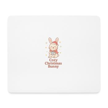Gemütlicher Weihnachts-Hase mit Tee - Mousepad (Querformat) - Weiß - Vorne