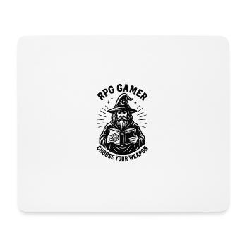 RPG Gamer: Spellbook and Dice - Mouse Pad (horizontal) - white - Front