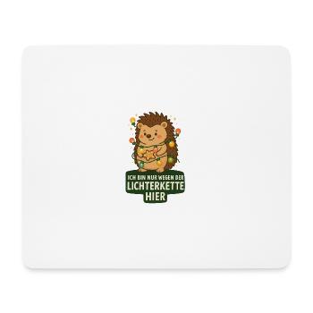 Igel mit Lichterkette - Mousepad (Querformat) - Weiß - Vorne