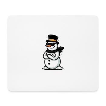 Cool snowman with sunglasses - Mouse Pad (horizontal) - white - Front