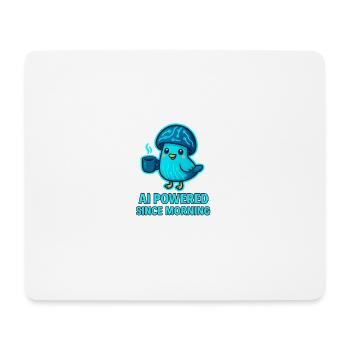 KI-Vogel Morgenkaffee mit Schaltkreis - Mousepad (Querformat) - Weiß - Vorne