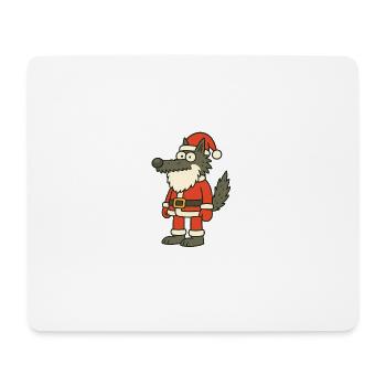 Christmas Wolf Cartoon Santawolf - Mouse Pad (horizontal) - white - Front