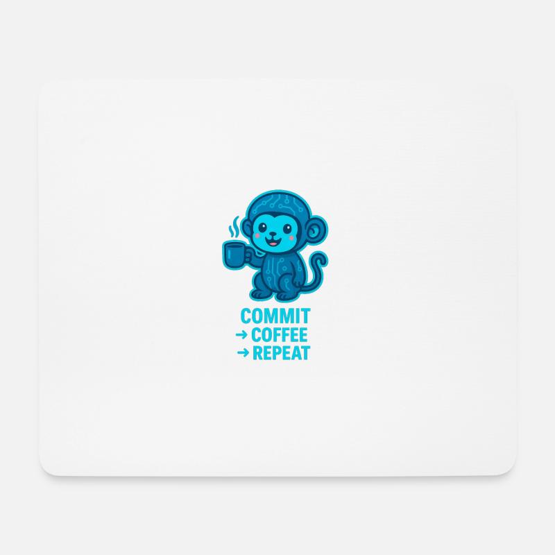 TechAffe Kaffee Rhythmus - Mousepad (Querformat) - Weiß