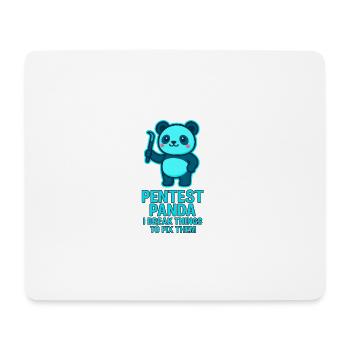 Pentest Panda: Fehler fixen - Mousepad (Querformat) - Weiß - Vorne