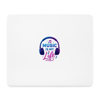 Music Is My Life Neon Headphones - Mouse Pad (horizontal) - white - Front