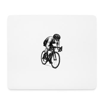 Road Cyclist Detail Illustration - Mouse Pad (horizontal) - white - Front