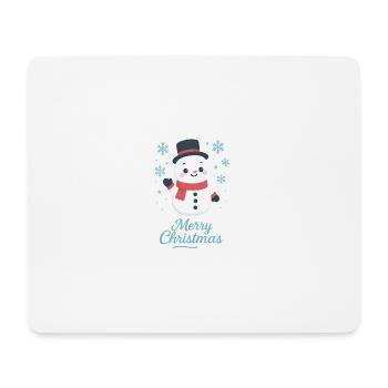Schneemann mit Schal – Merry Christmas - Mousepad (Querformat) - Weiß - Vorne
