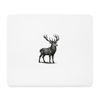 Detailed deer drawing - Mouse Pad (horizontal) - white - Front