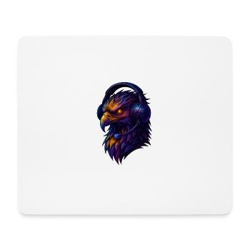 Neonadler mit Headset - Mousepad (Querformat) - Weiß - Vorne