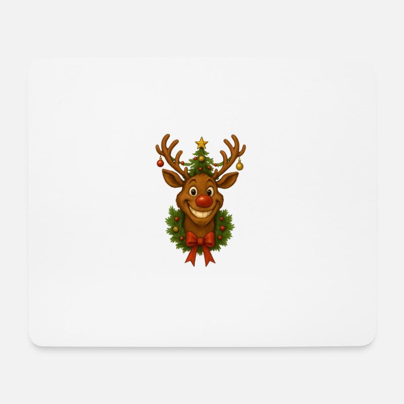 Rudolph das Rentier - Mousepad (Querformat) - Weiß