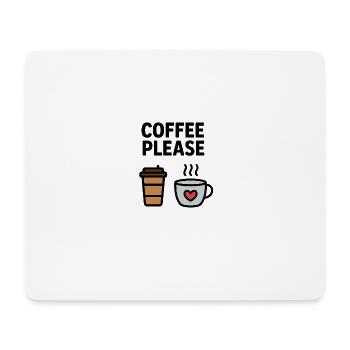 Becher & Herz Kaffee Icon - Mousepad (Querformat) - Weiß - Vorne