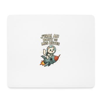 Stellare Träume der abenteuerlustigen Katze - Mousepad (Querformat) - Weiß - Vorne