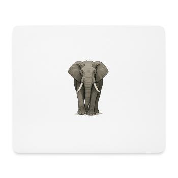 Éléphant majestueux dans des illustrations détaillées - Tapis de souris (format paysage) - blanc - Devant