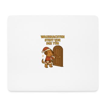 Noël approche à grands pas – Christmas Dog - Tapis de souris (format paysage) - blanc - Devant