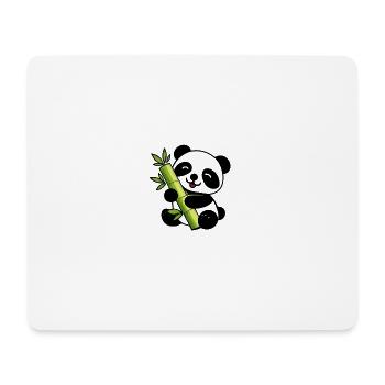 Panda Bambou Lime Doux - Tapis de souris (format paysage) - blanc - Devant