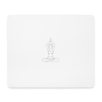 Zen-Silhouette der Yoga-Pose - Mousepad (Querformat) - Weiß - Vorne