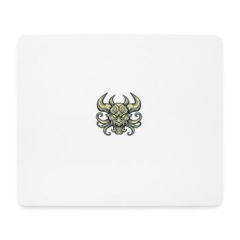 Crâne Démoniaque aux Cornes - Tapis de souris (format paysage) - blanc - Devant