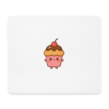 Kawaii pink chocolate cupcake - Mouse Pad (horizontal) - white - Front
