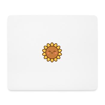 Gelbe Lächelnde Blume - Mousepad (Querformat) - Weiß - Vorne