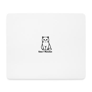 Cat > People – Funny Cat T-Shirt - Mouse Pad (horizontal) - white - Front