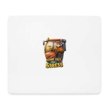 No time for stress – Tractor driver raccoon - Mouse Pad (horizontal) - white - Front