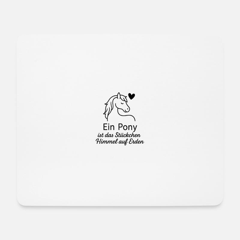 Ponyherz Handzeichnung Spruch - Mousepad (Querformat) - Weiß