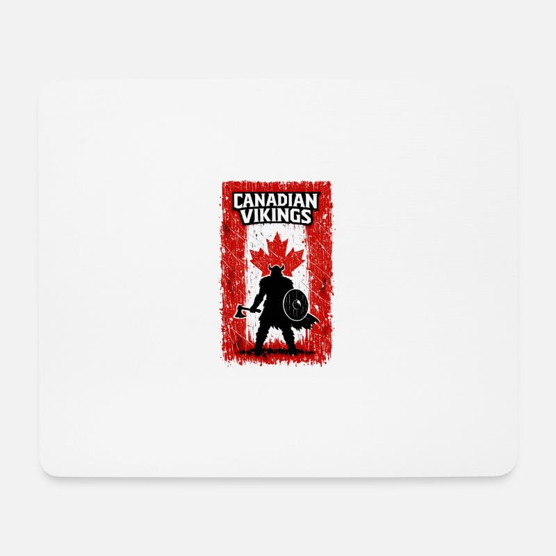 Kanadische Wikinger – Wikingerkrieger Kanada-Flagge - Mousepad (Querformat) - Weiß