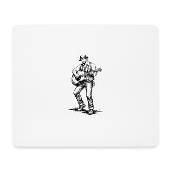 Vintage Gitarrist Noir Illustration - Mousepad (Querformat) - Weiß - Vorne