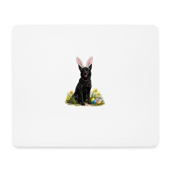 Osterhund mit Hasenohren & Eier - Mousepad (Querformat) - Weiß - Vorne