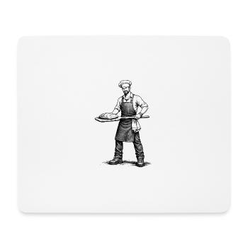 Illustration vintage Baker noir et blanc - Tapis de souris (format paysage) - blanc - Devant