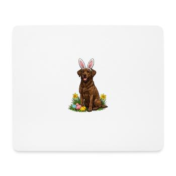 Labrador de Pâques aux oreilles de lapin - Tapis de souris (format paysage) - blanc - Devant