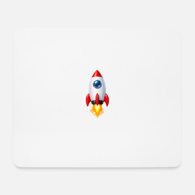 Cheerful Rocket Retro Design - Mouse Pad (horizontal) - white