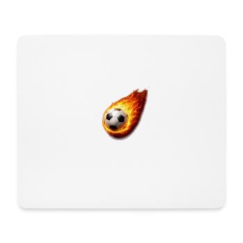 Flammender Fussballball - Mousepad (Querformat) - Weiß - Vorne
