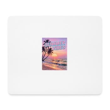 Summer Vibes Retro Sunset Beach - Tapis de souris (format paysage) - blanc - Devant