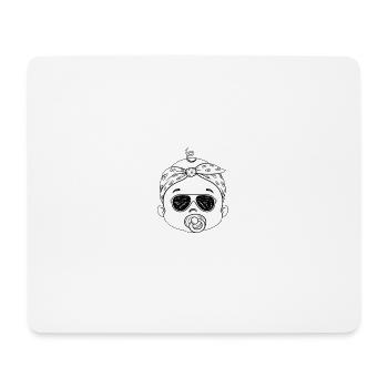 Rebellisches Baby mit dunkler Brille - Mousepad (Querformat) - Weiß - Vorne