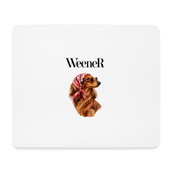 Bandana Hund mit Sonnenbrille, Dackel, Weener - Mousepad (Querformat) - Weiß - Vorne
