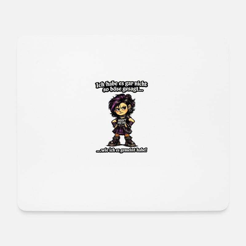 Punk-Mädchen Heavy-Metal Ironie - Mousepad (Querformat) - Weiß
