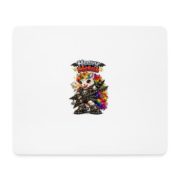 Einhorn Heavy Metal Rainbow Gitarre - Mousepad (Querformat) - Weiß - Vorne